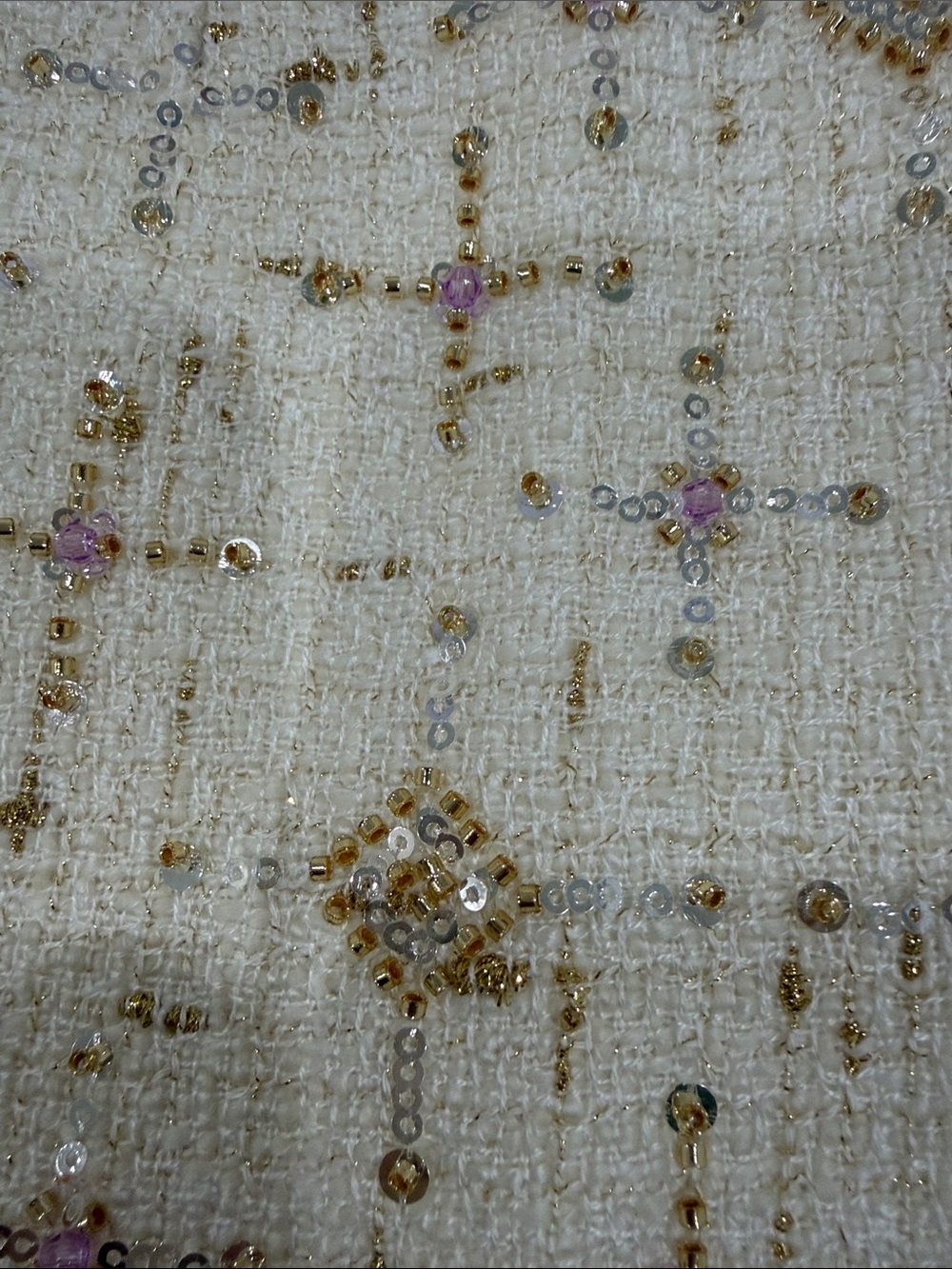 Lilly Pulitzer Cream Mini Dress with Gold & Pink Embellishment - Picture 8 of 8